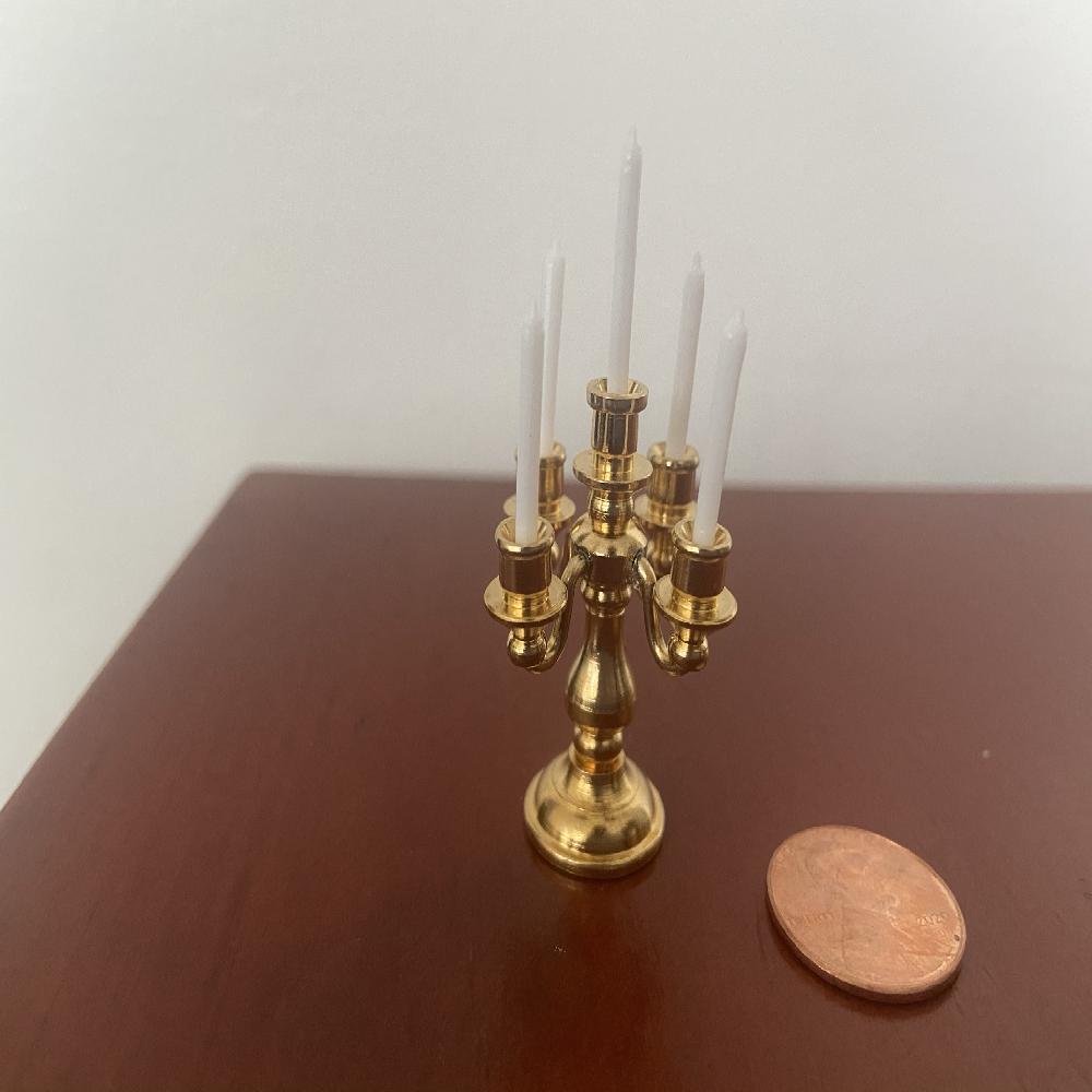 CANDELABRO DORADO DE 5 VELAS 