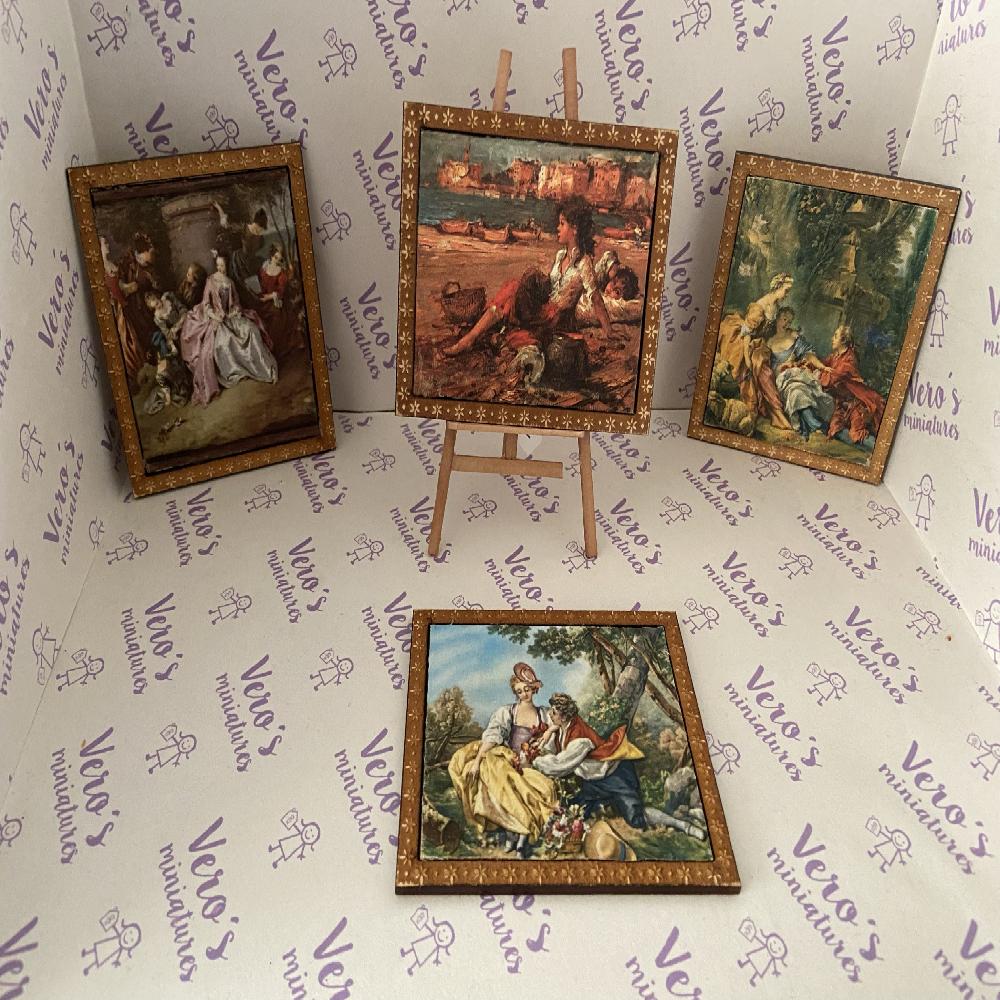 CUADROS CON OBRAS DE ARTE EN SATIN 