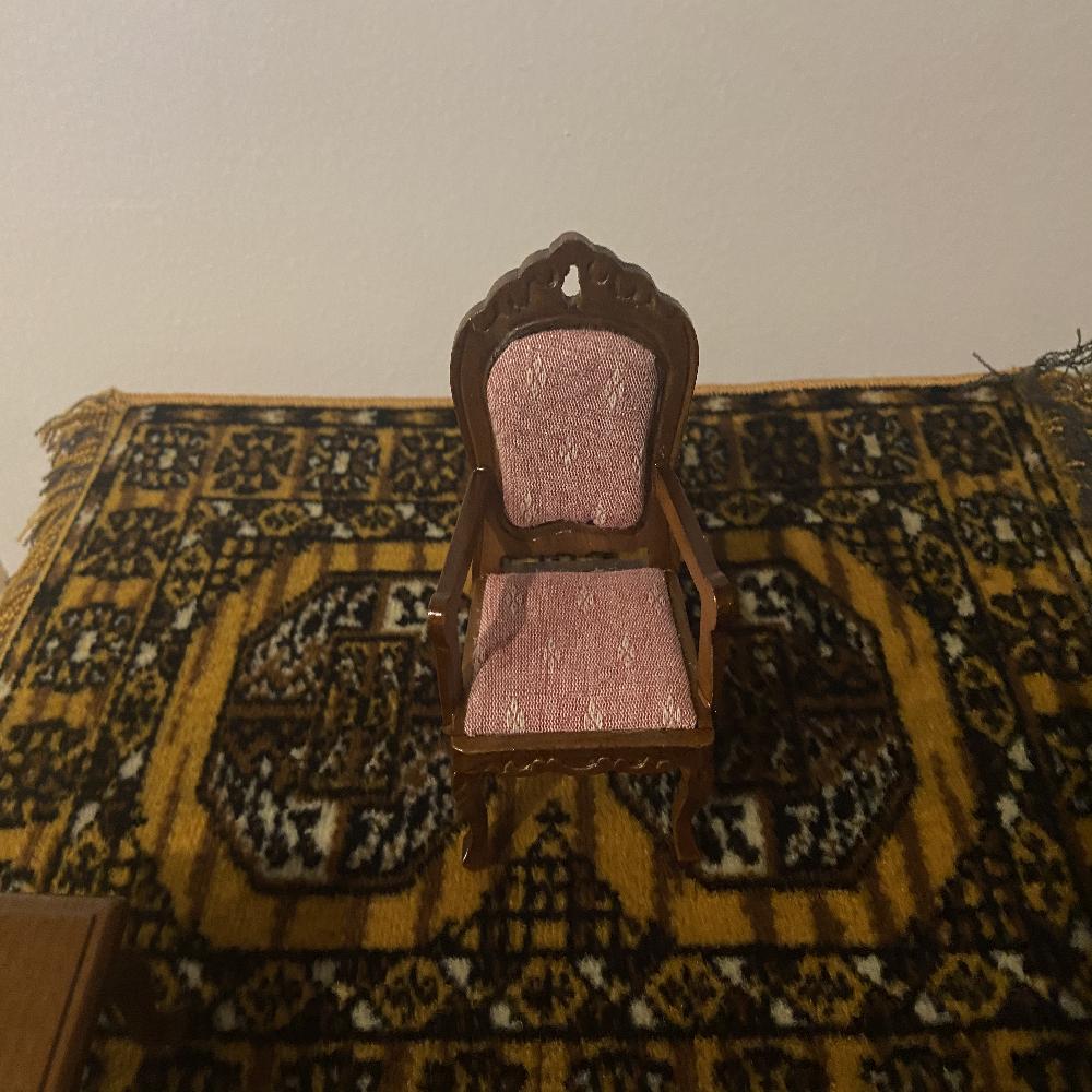 SILLA TIPO VICTORIANA TAPIZ ROSA 